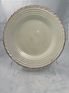 Artimino Tuscan Countryside Antique White  Rope Stoneware 11” Round Plate